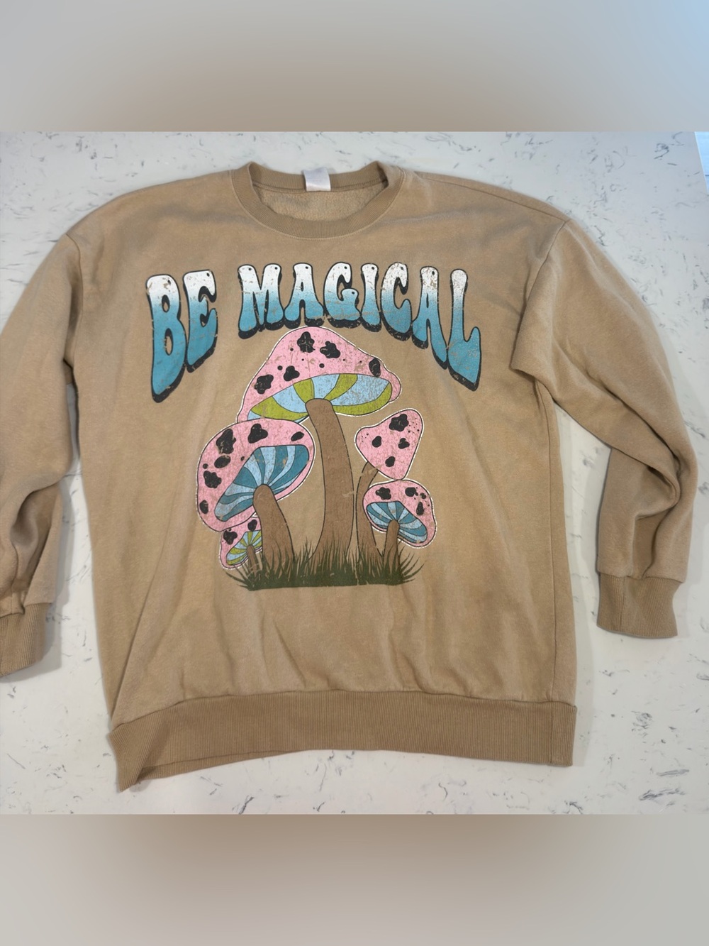 No Boundaries Sweatshirt Womens size M Be Magical Mushroom Fairycore